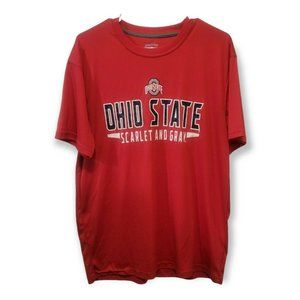 Ohio State Buckeyes Mens T Shirt Large Scarlet Grey Short Sleeve NCAA College